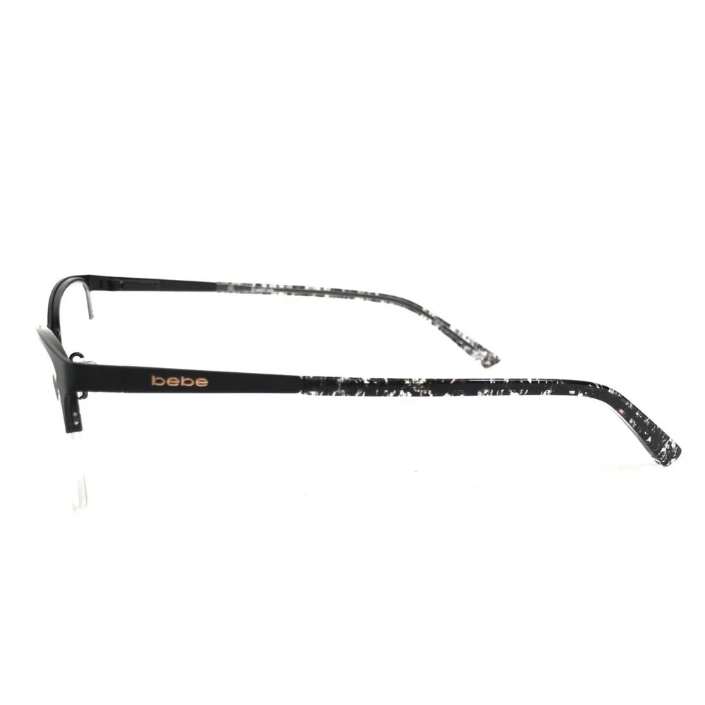 Bebe Eyeglasses Frames BB5236 001 JET Black Cat Eye Half Rim 52-16-140